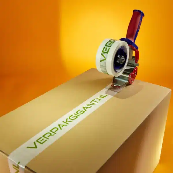 Bedrukte PP Acryl Tape - Low Noise - 50 mm x 66 m (2 kleuren) - Afbeelding 2